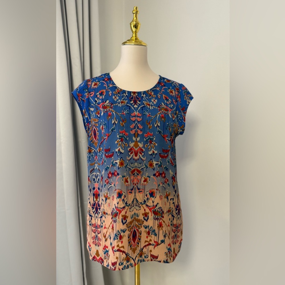 DR 2 Floral Blue and Pink Women's Top